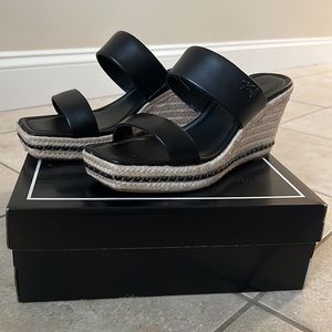 Karl Lagerfeld leather wedge sandal
